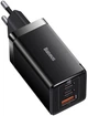 Сетевое зарядное устройство Baseus 65W GaN5 Pro Fast Charger CCGP120201 USB + 2USB-C Black - изображение 1