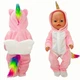 Одежда для куклы Беби Борн 40 - 43 см / Baby Born кигуруми / комбинезон Единорожка розовый 8630 - изображение 1