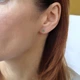 Серебряные Сережки гвоздики на закрутках с Зеленым камнем 3 мм серебро 925 пробы Родированное 72305с 0.87г - изображение 2