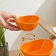 Ваза двухъярусная керамическая для фруктов/ сладостей с подставкой Оранжевая - изображение 3