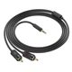 Аудіо-кабель з AUX mini-Jack 3,5 мм на Double RCA тюльпан Hoco lotus audio cable (1.5m). Black - зображення 4