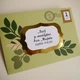 Комплект лист у майбутнє + 6 анкет та конверт для першого локона "Herbal" світло-оливковий з золотом, дизайнерський картон, ручна робота - зображення 2