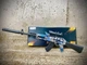 Автомат АК 47 из PUBG на гелевых шариках орбизах / Гель Бластер Орбиган синий граффити 88 см - изображение 1