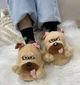 Тапочки Кигуруми Игрушки Щенок Мопс Kigurumi Домашние Бежевый Плюшевые Детские 26-31 (3113) - зображення 1