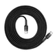 Кабель 2 м. Type-C to Type-C 60W gray/black, Cafule 3A Baseus для зарядки и передачи данных (CATKLF-HG1) - изображение 3