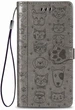 Чехол Embossed Cat and Dog для Samsung Galaxy M31 / M315 книжка кожа PU Grey - изображение 3