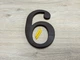 Цифра "6" номер для будинку, фасаду та дверей, пластикова (Темно-коричнева) - изображение 4