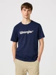 Футболка хлопковая длинная мужская Wrangler 112350524 3XL Темно-синяя (5401019844923) - изображение 1