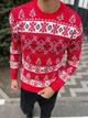 Мужской новогодний свитер с оленями "Snowflake" Красный, размер L - изображение 2