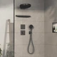 Зовнішня частина змішувача без прихованої частини HANSGROHE ShowerSelect Comfort E графіт латунь 155x155мм 15574340 - зображення 3
