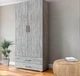Шкаф для одежды распашной Tobi Sho ST-0002 с ящиками и штангой, 1000х2180х520 мм Бетон - изображение 1