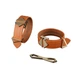 Наручники для рук/щиколоток LOCKINK Wristcuffs/Anklecuffs Brown Set Коричневі One Size - зображення 5