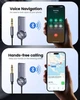 Аудіо трансмітер AUX адаптер Toocki TQ-BT02 ресивер Bluetooth 5.1 автомобільний з мікрофоном в магнітолу авто - зображення 8