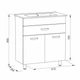 Тумба с умывальником ROZZY JENORI VELUM 61x70x39.5см напольная серая RJFU037-4160GRSET(RJFU037-4160GR+RZJ610) - изображение 2