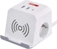 Мережевий подовжувач Emos P0222CQ 2 м 2 розетки з 2xUSB-A+1 x USB-C+Qi з бездротовою зарядкою - зображення 1