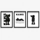 Cерія постерів в рамці KAWS black А4 - зображення 1