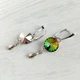 Сережки Hand Made з яскравими кристалами хамелеонами Swarovski кольору Vitrail Medium - зображення 3