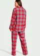 Піжама фланель Victoria's Secret Flannel Long Pajama Set XS-short червона клітинка - зображення 2