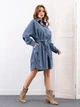 Платье-рубашка миди осеннее женское ISSA PLUS SA-496 L-XL Синее (issa2007682505616) - изображение 3