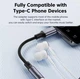 Кабель AUX Mini-jack 3.5 мм до Type-C toocki для iPhone 15/Plus/Pro Max. 16/Plus/ Pro Max, Samsung Xiaomi Huawei Meizu Vivo Oppo Перехідник адаптер Аукс на Тайп-С (USB-C) для навушників 3.5 мм Black-Grey - зображення 4