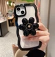 Панель хвиляста з квіточкою-підставкою для Apple Iphone 11 ProMax Black - зображення 2