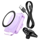 Автодержатель Hoco HW17 магнитный с беспроводной зарядкой 15W romantic purple - изображение 2
