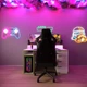 Стол компьютерный игровой Майнкрафт Люкс с подсветкой RGB Белый с салатовой кромкой L=1600мм (арт. SKRZ1000-122) - изображение 2