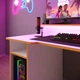 Стол компьютерный игровой Майнкрафт Люкс с подсветкой RGB Белый с оранжевой кромкой L=1600мм (арт.SKRZ1000-119) - изображение 5