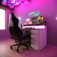 Стол компьютерный игровой Майнкрафт Люкс с подсветкой RGB Белый с красной кромкой L=1600мм (арт.SKRZ1000-118) - изображение 3