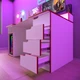 Стол компьютерный игровой Майнкрафт Люкс с подсветкой RGB Белый с красной кромкой L=1600мм (арт.SKRZ1000-118) - изображение 6