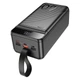 Внешний аккумулятор повербанк power bank HOCO J123C 60000mAh |3USB/Type-C/Lightning, QC/PD, 22.5W/3A| black - изображение 4