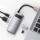 Док-станция адаптер хаб BASEUS Metal Gleam Series 4-in-1 - Type-C to 2USB HDMI Type-C (CAHUB-CY0G) - изображение 1