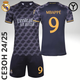 Форма футбольная детская Mbappe (Мбаппе) 9 REAL MADRID 2025, 26 размер, 12 лет, 140-145 см, черная - изображение 1