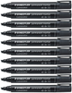 Набір маркерів Staedtler Lumocolor S350-9 2-5 мм перманентних 10 шт Чорних (ZES4007817322802) - зображення 2