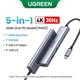 Концентратор 5 in 1 UGREEN CM478 HUB для MacBook Pro Air USB 3.0, 2xUSB 2.0 HDMI 4K с дополнительным питанием USB Type-C PD 100 Вт Grey (15495) - изображение 2