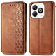 Чехол Deexe Rhombus Wallet для ZTE Blade A75 - Brown - изображение 1