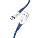 Кабель для зарядки и передачи данных hoco. X70 Ferry USB на Micro USB, 1.0м/3.28ft ABS TPE нейлоновая оплетка, ток до 2.4A Blue - изображение 1