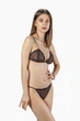 Комплект женский бюстгальтер с мягкой чашкой и стринги из сеточки Felisiya Lingerie Шоколадный 2004+204-111с L - изображение 3