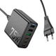 Мережевий зарядний пристрій 6 виходів на 75W HOCO Earl 6-port (3xType-C, 3xUSB, PD/QC). Black - зображення 4