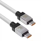 Кабель Type-C на Type-C з підсвічуванням Baseus CoolPlay Series Fast Charging (1m, 100W, 5A, 480 Mbps). White - зображення 8