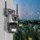 Камера наружного видеонаблюдения P11-6MP Поворотная уличная WiFi видеокамера с 2 объективами и ночной съемкой - изображение 2