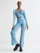 Топ женский H&M 061050334 XS Синий/Светло-зеленый горох (6666000334091) - изображение 2