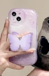 Панель Butterflies із підставкою для Apple Iphone 12 Pro Violet - зображення 4