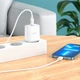 Мережевий зарядний пристрій з кабелем HOCO C104A Stage single port PD20W charger set (C to iP)(EU) White (6931474782908) - изображение 8