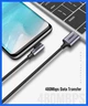 Кабель UGREEN US284 USB 2.0 to USB-C 90˚ QC3.0 Aluminum Shell with Braided 3A 3m Black (70255) - изображение 5