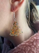 Серьги Ёлочка с зелёно-золотыми блёстками - изображение 4