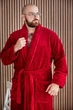 Халат махровий чоловічий 5XL бордовий (1022-бр) - зображення 6