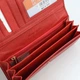 Кошелек женский кожаный классический на кнопке с монетницей 18x9x3 см Красный - изображение 6