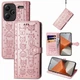 Чохол Embossed Cat and Dog для Xiaomi Redmi Note 13 Pro Plus 5G книжка шкіра PU з візитницею рожеве золото - зображення 1