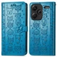 Чехол Embossed Cat and Dog для Xiaomi Redmi Note 13 Pro Plus 5G книжка кожа PU с визитницей голубой - изображение 7